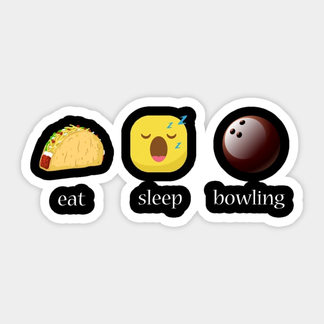 Eat sleep bowling repeat emoji emoticons graphic Sticker by MarrinerAlex